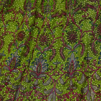 Indian Pre-owned Green Pure Silk Hand Embroidered Ritu Kumar Designer Lehenga/Skirt Ethnic Bollywood Party Wear