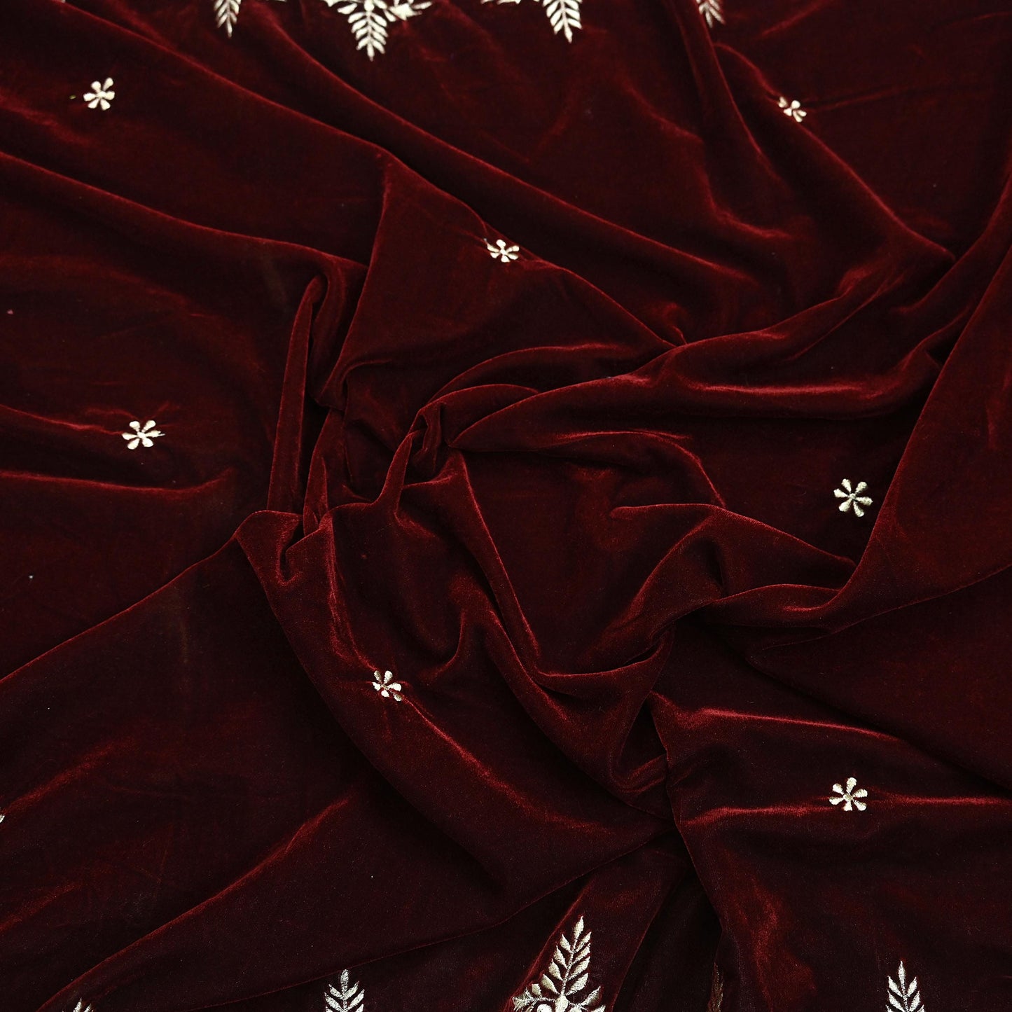 Indian Vintage Heavy Wedding Maroon Dupatta Velvet Long Stole Hand Embroidered Scarves Zari Hijab Veil Wrap Bridal Dupatta