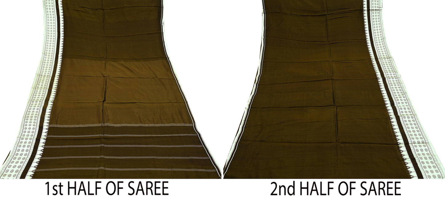 Indian Vintage Sari Green Mysore Silk Woven Sarees Craft Fabric 5Yd Ethnic South silk Dress Making Crafting Upcycle Quilting