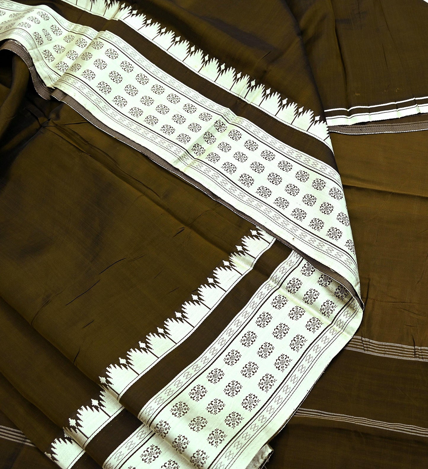 Indian Vintage Sari Green Mysore Silk Woven Sarees Craft Fabric 5Yd Ethnic South silk Dress Making Crafting Upcycle Quilting