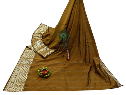 Indian Vintage Sari Green Mysore Silk Woven Sarees Craft Fabric 5Yd Ethnic South silk Dress Making Crafting Upcycle Quilting Zari Border