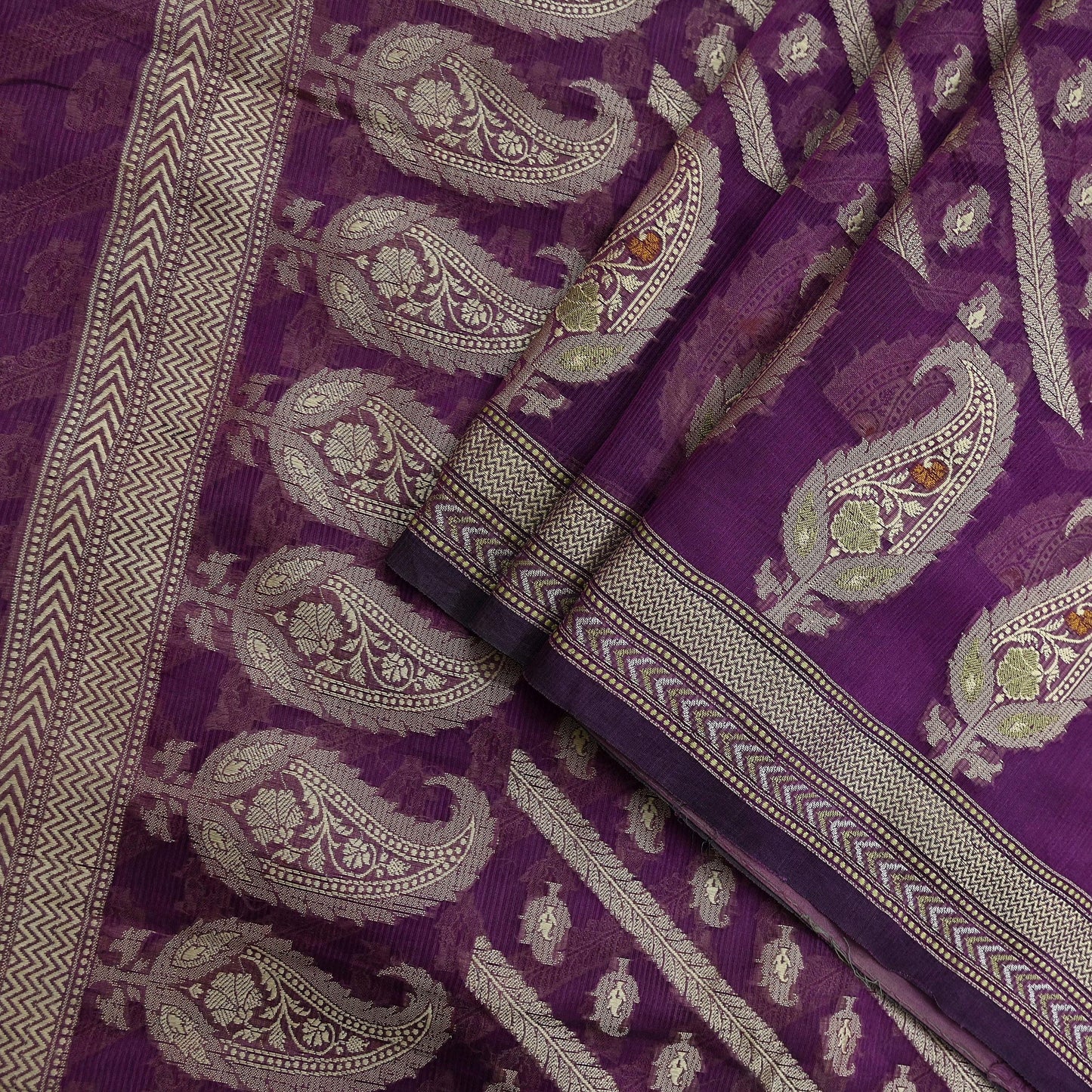 Indian Vintage Sari Purple 100% Pure Silk Hand Woven Sarees Craft Fabric 5Yd Ethnic Sewing Dress making Crafting Quilting Upcycle
