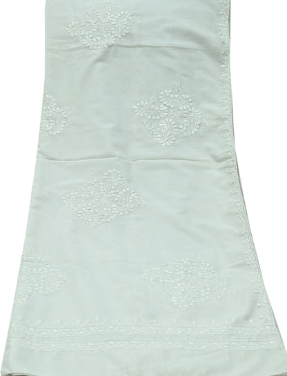 Indian Vintage White Dupatta Long Stole Pure Cotton Hand Embroidered Kantha Scarves Veil Scarf Wrap