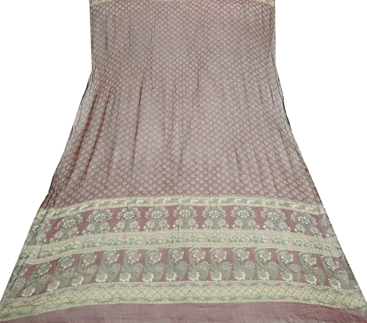 Indian Vintage Maroon Dupatta Long Stole Pure Chiffon Silk Digital Printed Scarves Veil Hijab