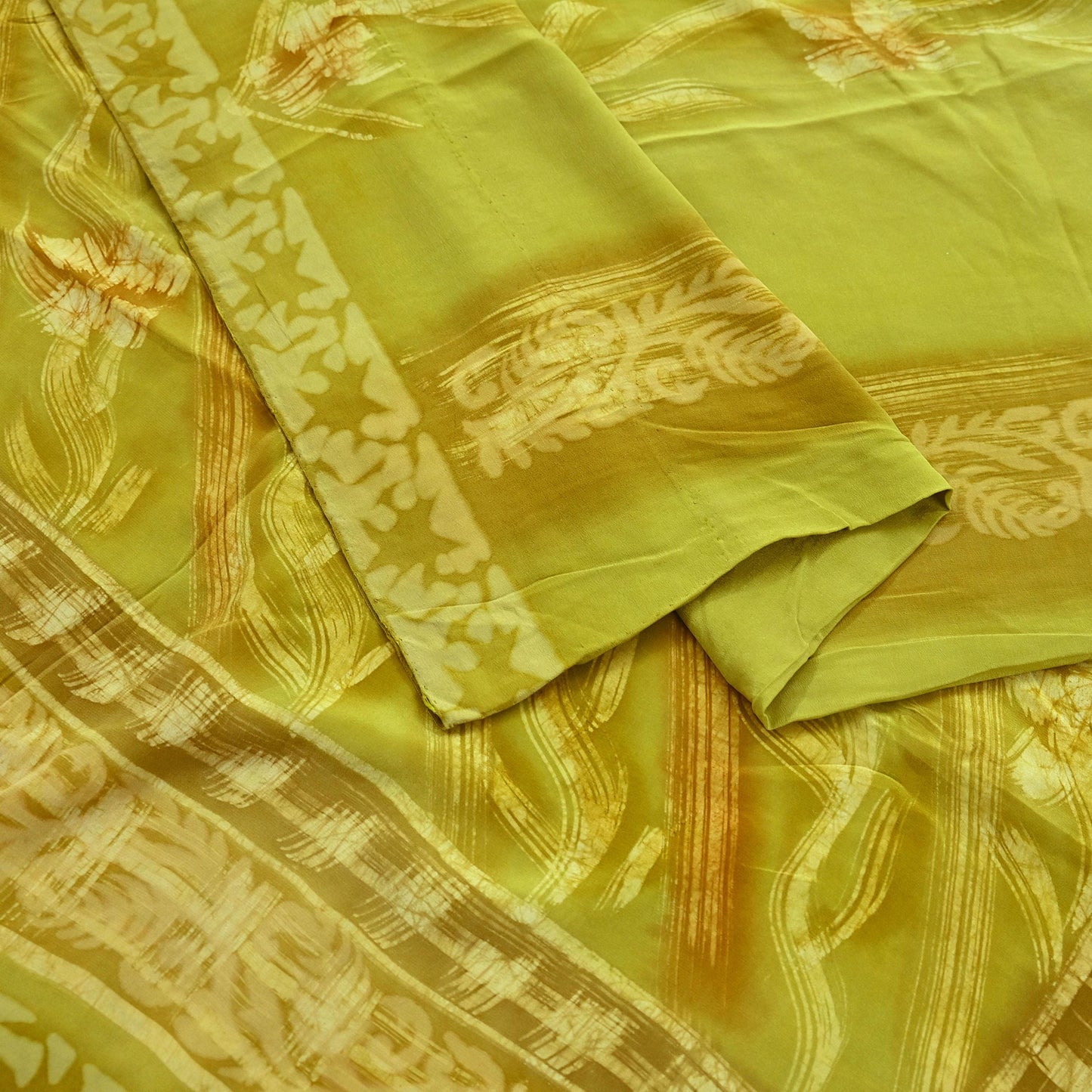 Indian Vintage Sari Green Pure Crepe Silk Printed Saree 5yd Sewing Floral Soft Craft Fabric Ethnic Wrap Dress Making For Crafting Quilting