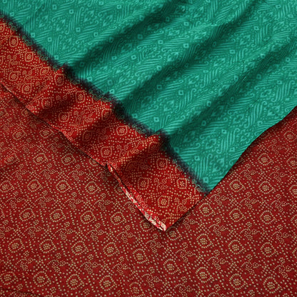 Indian Vintage Sari Green & Red Printed Pure Cotton Saree Craft Fabric 5Yd Sewing Sarong Wrap Boho Floral Crafting Upcycle Quilting Used