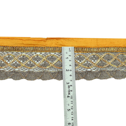 Indian Vintage Sari Border Hand Embroidered 1yd Craft Trim Lace Sewing Net/Mess Ribbon Recycled Sari Border Zari
