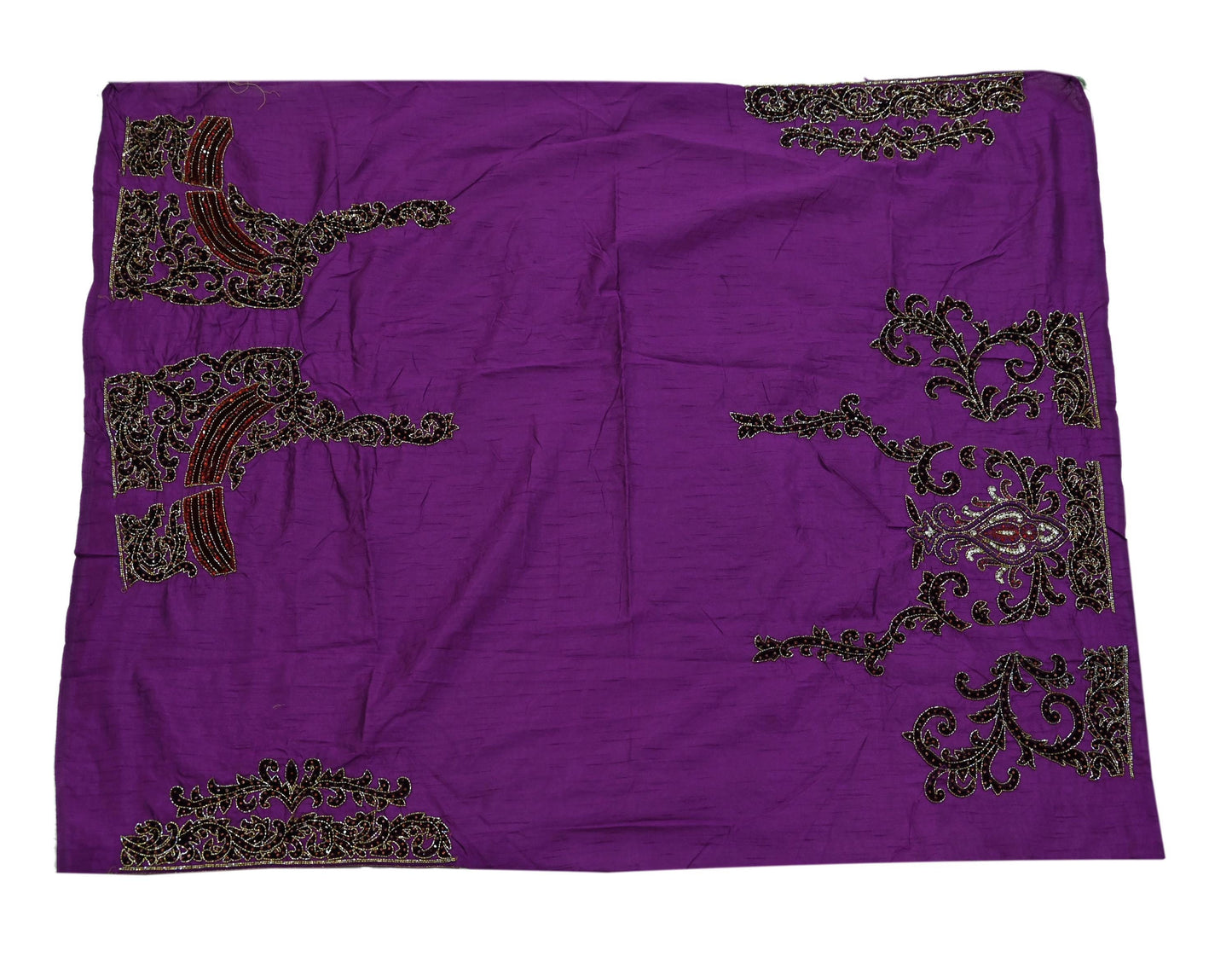 Indian Vintage Heavy Sari Green Net/Mesh Hand Embroidered Sarees Craft Fabric 6Yd Sewing Soft Zardozi Wedding sarees With Blouse fabric