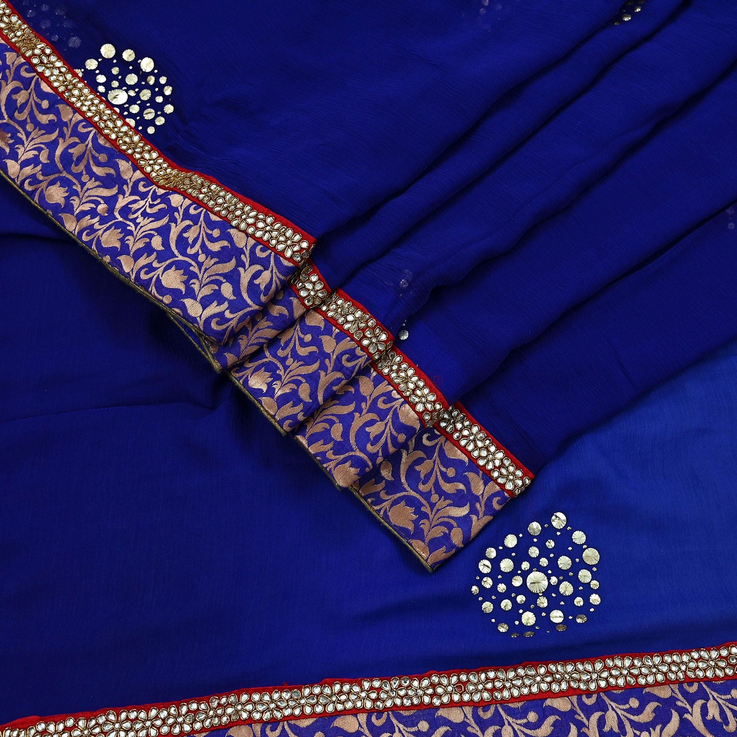 Indian Vintage Heavy Sarees Purple Pure Georgette Silk Hand Embroidered Sari Fabric 6Yd Sewing Ethnic Zardozi/dabka zari With Blouse Pcs