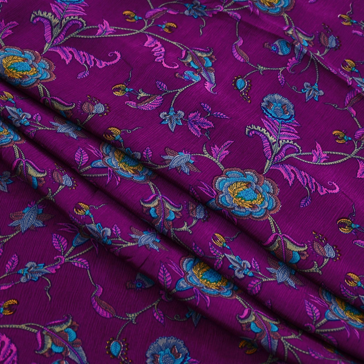 Indian Vintage Sari Purple 100% Pure Silk Printed Sarees 6yd Sewing Craft Fabric Dress Making Soft Wrap Floral Crafting Quilting Upcycle