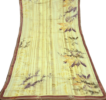Women Indian Vintage Dupatta Green & beige Long Stole Pure silk Digital Printed Dupatta Veil Scarves soft Boho Wrap Dressmaking Floral