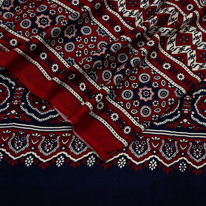 Indian Vintage Dupatta Maroon & Blue Long Stole Printed Hijab Blend Cotton Scarves Veil Soft Wrap Boho