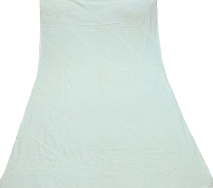 Indian Vintage White Dupatta Long Stole Pure Cotton Hand Embroidered Kantha Scarves Veil Scarf Wrap