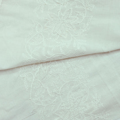 Indian Vintage White Dupatta Long Stole Pure Cotton Hand Embroidered Kantha Scarves Veil Scarf Wrap