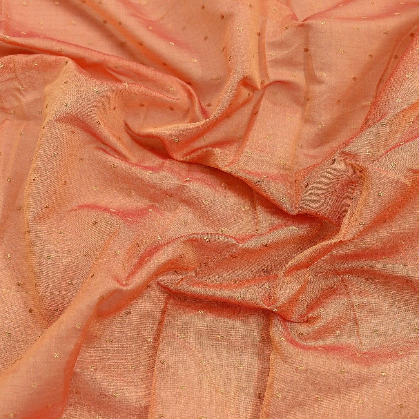 Indian Vintage Dupatta Peach Long Stole Woven Pure Chanderi Cotton Scarves Veil Golden Zari Soft Stripes Design