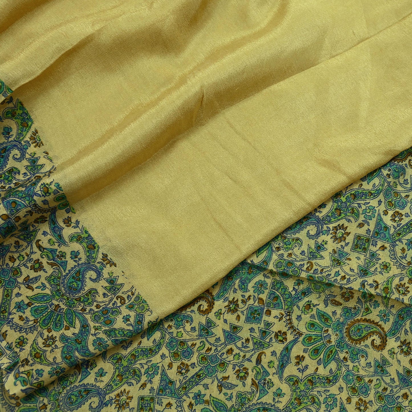 Women Indian Vintage Dupatta Beige Long Stole Pure silk Printed Dupatta Veil Scarves soft Boho Wrap Dressmaking Floral Design