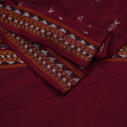 Indian Vintage Dupatta Maroon Long Stole Hand woven Sambalpuri Ikat Hijab Pure Cotton Scarves Veil