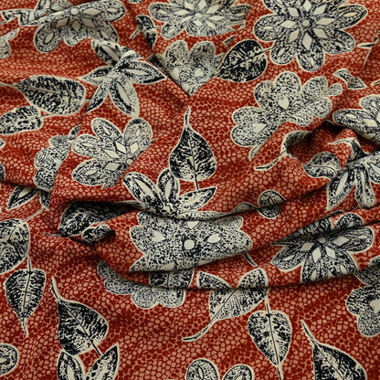 Indian Vintage Brown & Black Saree Pure Crepe Silk Printed Sari 5yd Sewing Floral Soft Craft Fabric Wrap Dress Making Crafting Quilting