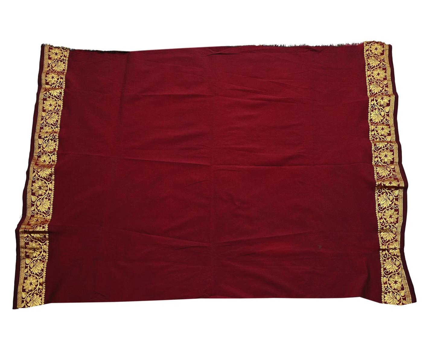 Indian Vintage Heavy Maroon Saree 100% Pure Silk Hand Woven Kanjeevaram Sari 5yd Ethnic Zari Premium Wedding Saree With Blouse Fabric