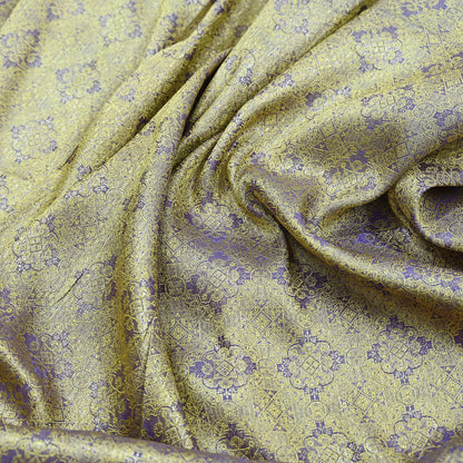 Indian Vintage Sari Purple Heavy Pure Silk Hand Woven Brocade Saree Ethnic Wear Craft Fabric 5Yd Dress Making For Crafting Quilting