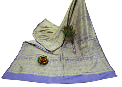 Indian Vintage Sari Purple Heavy Pure Silk Hand Woven Brocade Saree Ethnic Wear Craft Fabric 5Yd Dress Making For Crafting Quilting