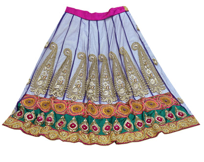 Indian New Heavy Sari Blue Net/Mesh Hand Embroidered Designer Manish Malhotra Lehenga Sarees 5Yd Ethnic Zardozi With Blouse Fabric