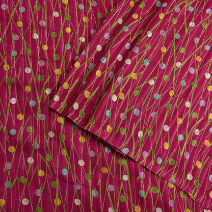 Indian Vintage Sari Pink 100% Pure Silk Woven Printed Sarees Craft Fabric 5yd Sewing Dress Making Floral Upcycle Quilting Crafting Used
