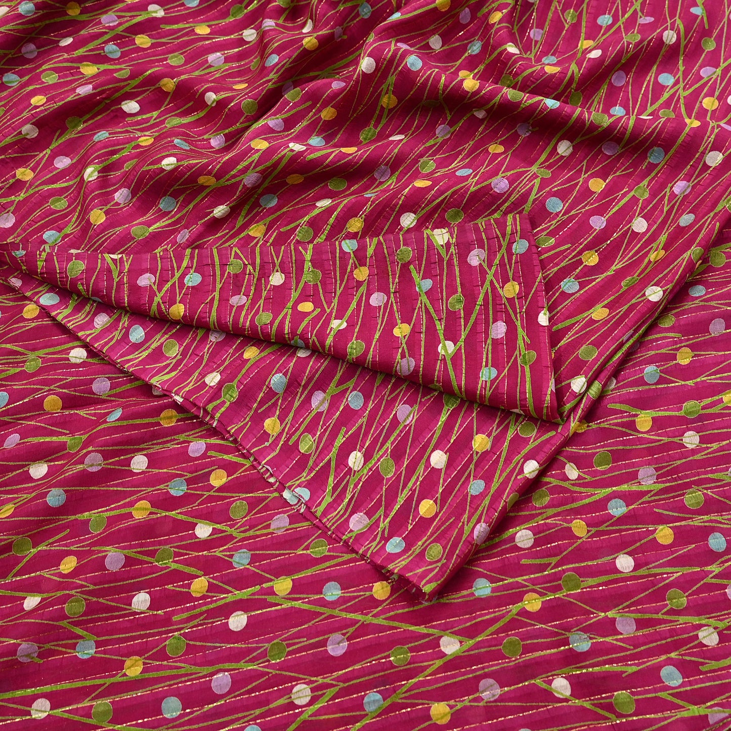 Indian Vintage Sari Pink 100% Pure Silk Woven Printed Sarees Craft Fabric 5yd Sewing Dress Making Floral Upcycle Quilting Crafting Used