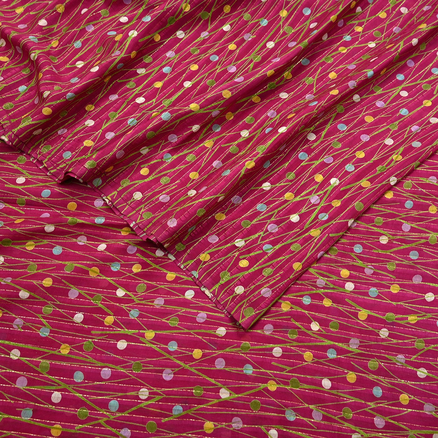 Indian Vintage Sari Pink 100% Pure Silk Woven Printed Sarees Craft Fabric 5yd Sewing Dress Making Floral Upcycle Quilting Crafting Used