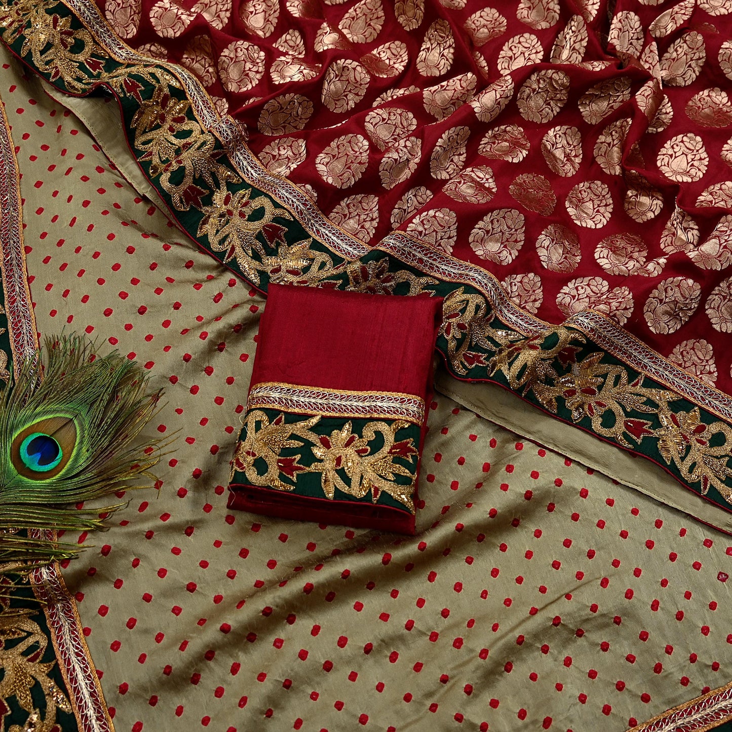 Indian New Saree Pure Chanderi Silk & Satin Silk Hand Embroidered Sabyasachi Designer Sari 6Yd Soft Ethnic Zardozi/ With Blouse Fabric