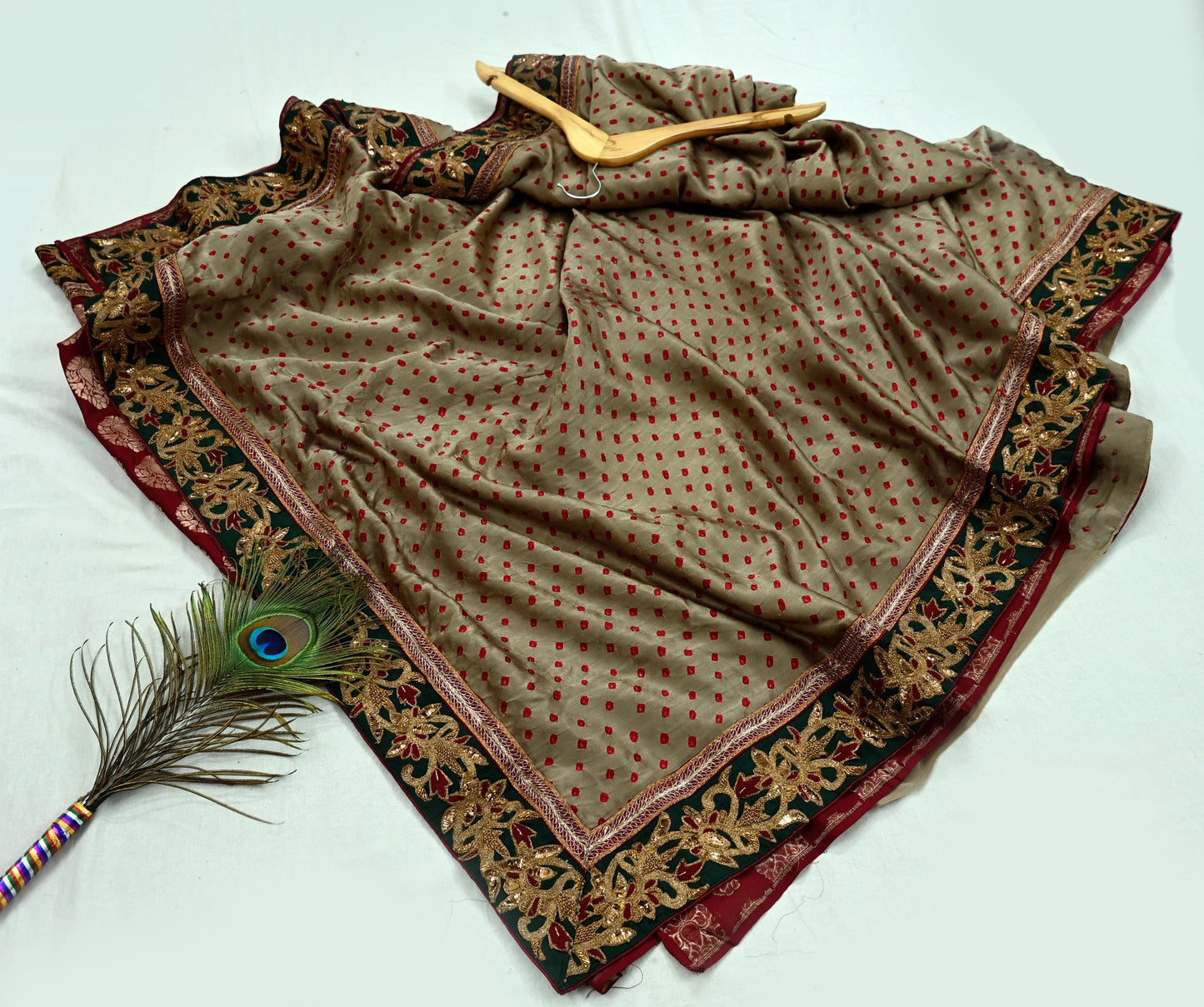 Indian New Saree Pure Chanderi Silk & Satin Silk Hand Embroidered Sabyasachi Designer Sari 6Yd Soft Ethnic Zardozi/ With Blouse Fabric