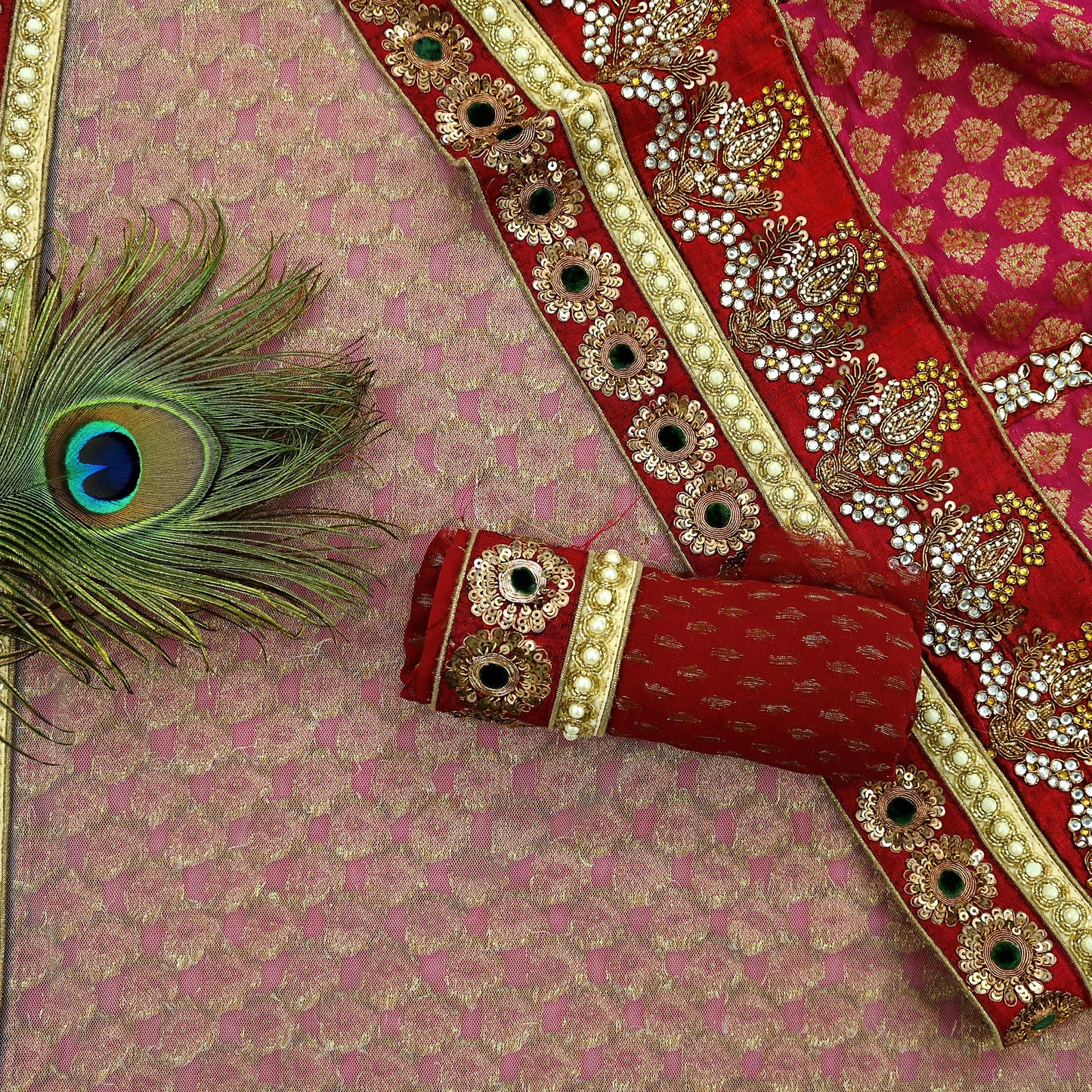 Indian New Sari White & Pink Net/Mesh Hand Embroidered Designer Sabyasachi Lehenga Sarees 5yd Ethnic Zardozi/Dabka Zari With Blouse Fabric