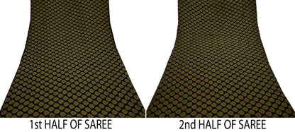 Indian Vintage Sari Black Hand Woven Brocade Pure Georgette Silk Saree Fabric 5Yd Ethnic Soft Craft Fabric Dress Making Crafting Quilting