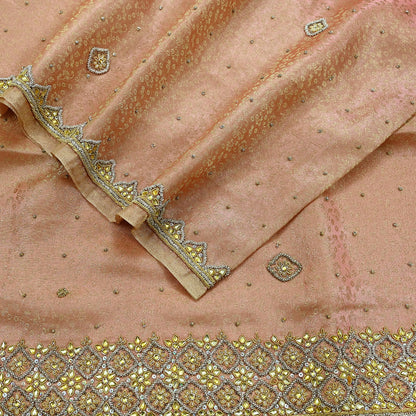 Indian Vintage Bridal Heavy Dupatta Pink Pure Tissue Silk Long Stole Hand Embroidered Hijab Scarves Zari Zardozi/Dabka Wedding Hijab Veil