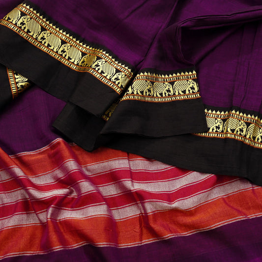 Indian Vintage Dupatta Purple Long Stole Woven Pure Cotton Scarves Veil Soft Fringes Scarf