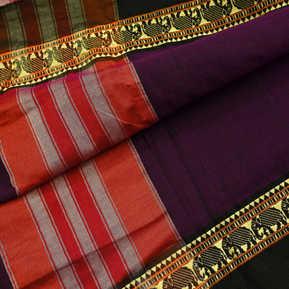 Indian Vintage Dupatta Purple Long Stole Woven Pure Cotton Scarves Veil Soft Fringes Scarf