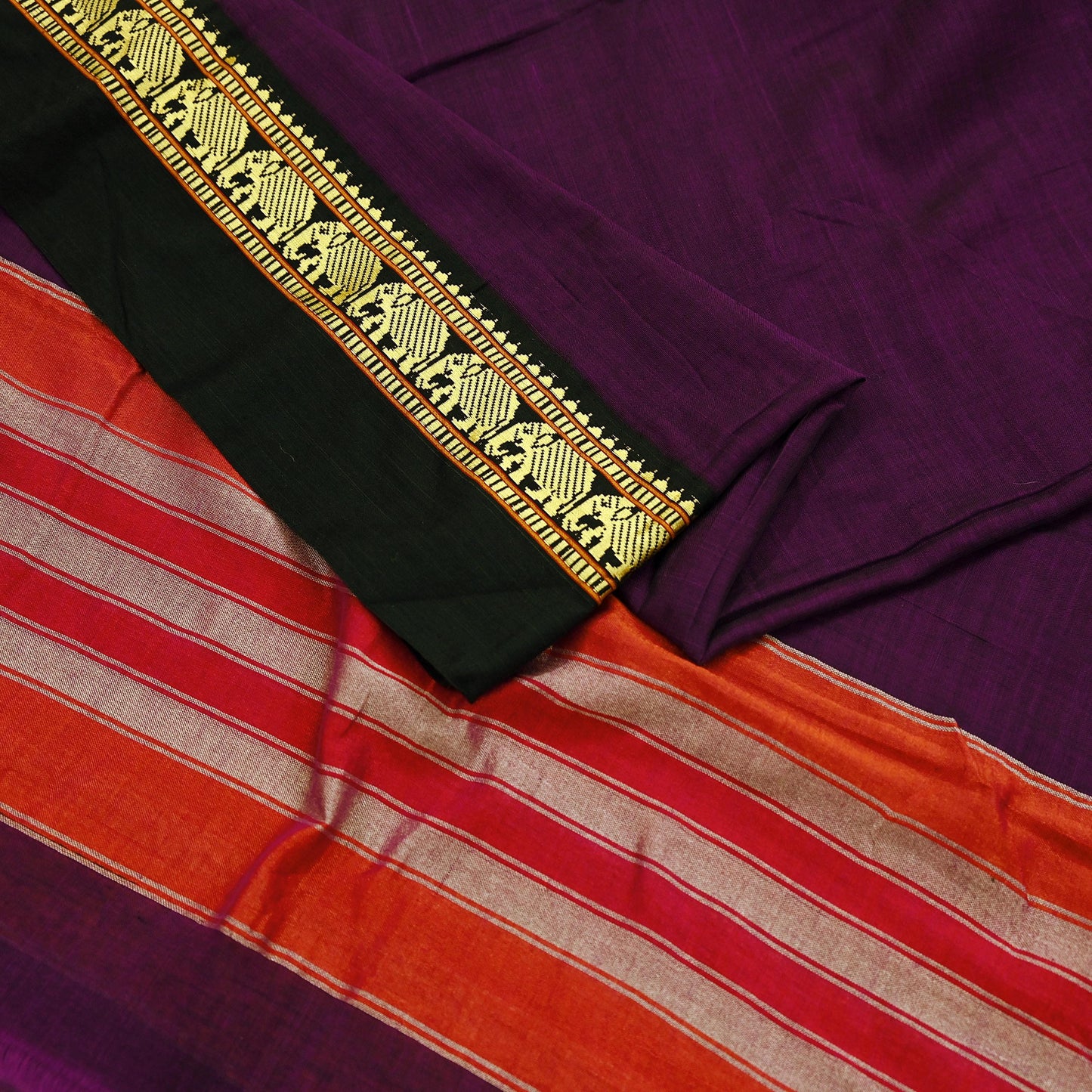 Indian Vintage Dupatta Purple Long Stole Woven Pure Cotton Scarves Veil Soft Fringes Scarf