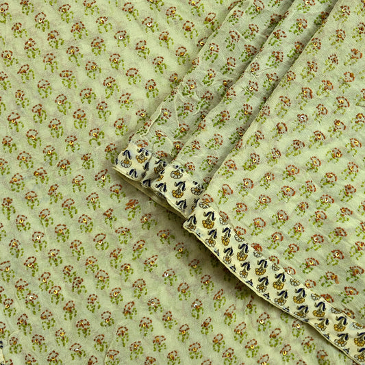 Indian Vintage Dupatta Ivory Long Stole Hand Embroidered kantha stole Pure Georgette Silk Scarves Veil Wrap Soft Floral Sequins