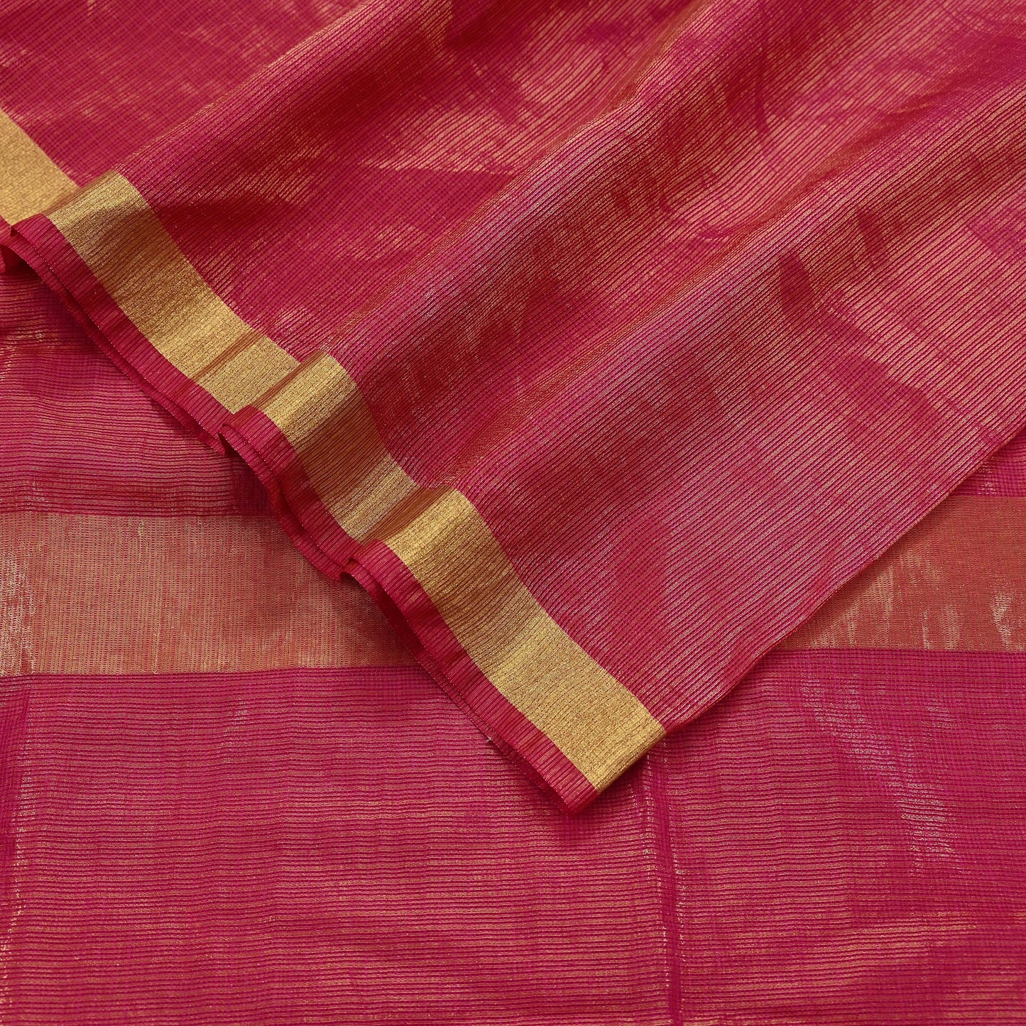 Indian Vintage Dupatta Pink Long Stole Hand Woven Tissue Scarf Veil Soft Floral Zari Fringes