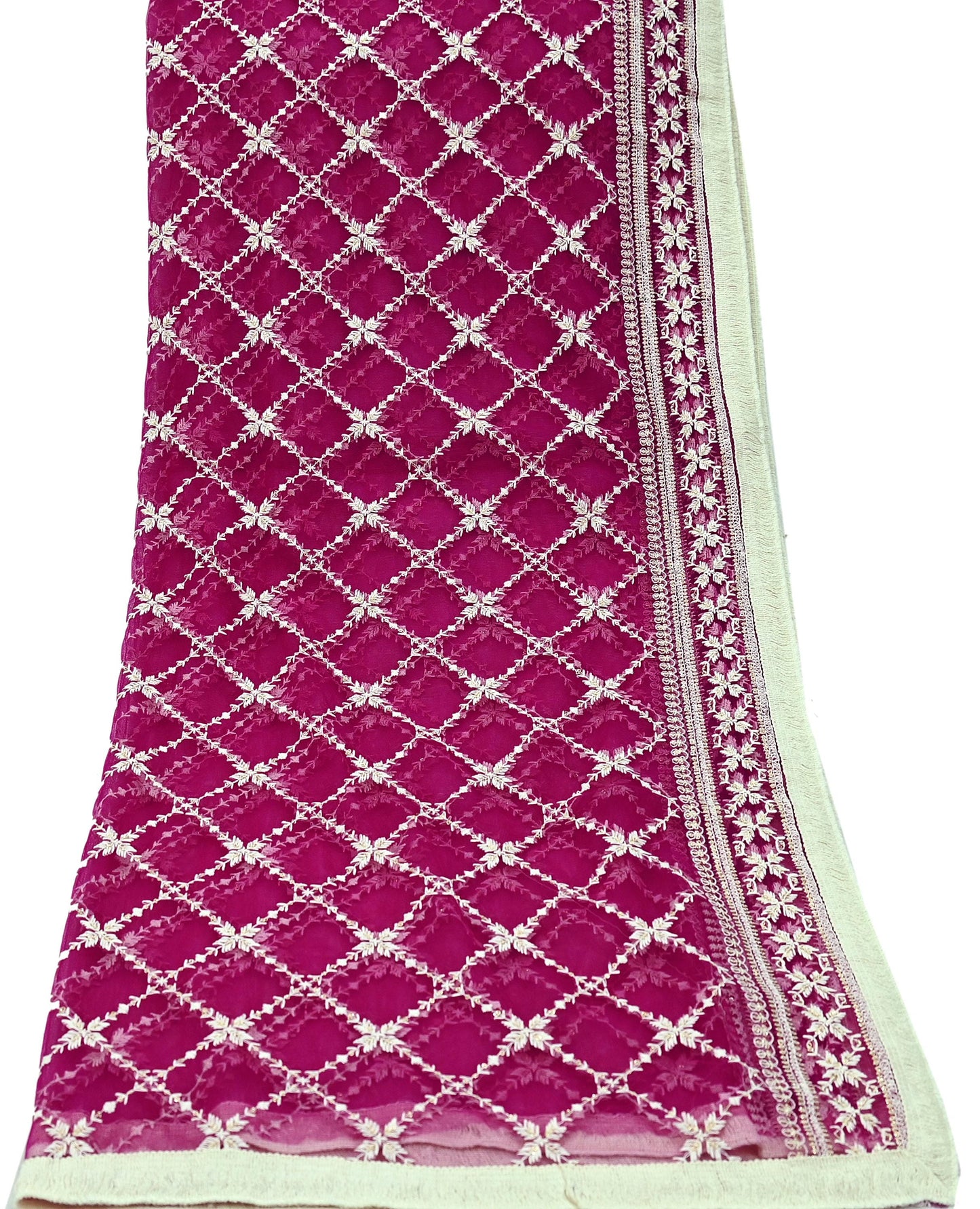 Indian Vintage Rani Pink Dupatta Long Stole Net Mess Hand Embroidered Scarves Veil Hijab Sequins Wedding stole veil hijab