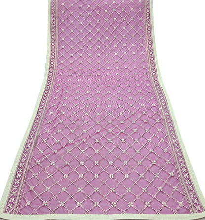 Indian Vintage Rani Pink Dupatta Long Stole Net Mess Hand Embroidered Scarves Veil Hijab Sequins Wedding stole veil hijab