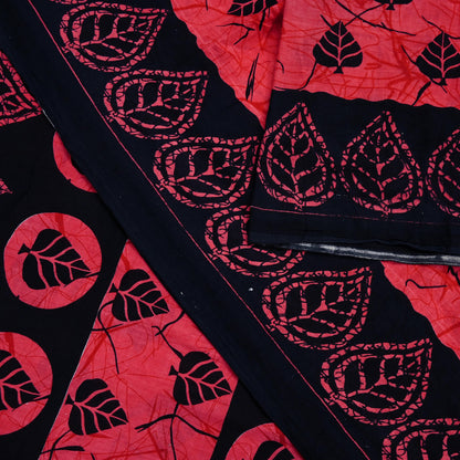 Indian Vintage Sari Black & Peach Printed 100% Pure Cotton Saree Craft Fabric 5Yd Sewing Sarong Wrap Boho Floral Dress making Quilting Soft