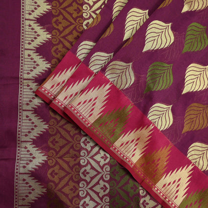Indian Vintage Sari Purple 100% Pure Silk Hand Woven Sarees Craft Fabric 5Yd Ethnic Sewing Dress making Crafting Quilting Upcycle