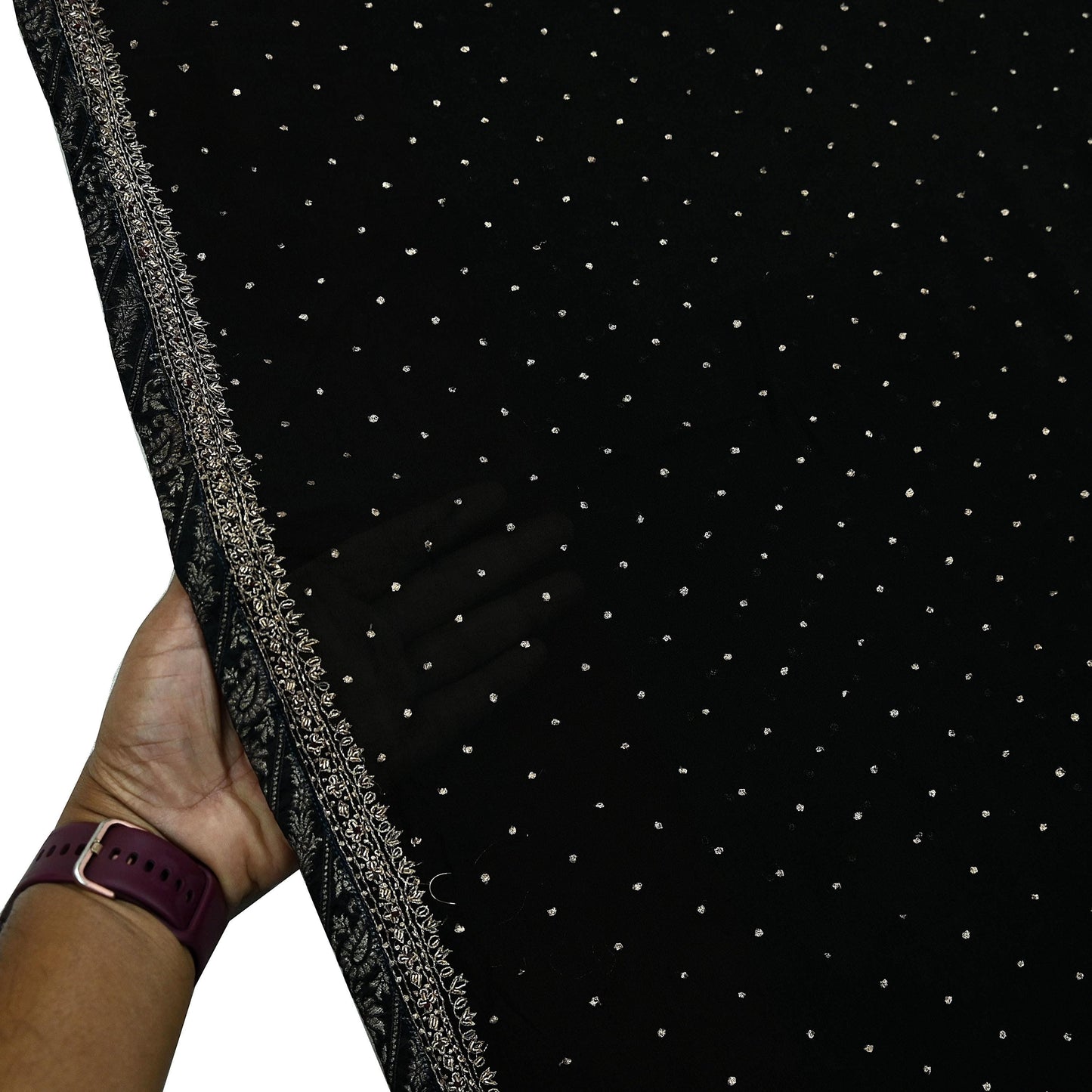 Indian Vintage Black Sarees Pure Georgette Silk Pre-owned Hand Beaded Ritu Kumar Designer Sari 5Yd Soft Ethnic Bollywood Party sarees