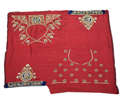 Indian Heavy Wedding Red Net/Mesh Hand Embroidered Lehenga 3pcs Set Designer By Anamika Khanna Party Wear