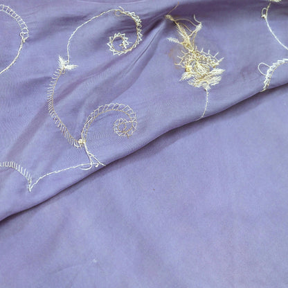 Indian Vintage Heavy Saree Purple 100% Pure Satin Silk Hand Embroidered Sari Fabric 6Yd Sewing Soft Zardozi/Dabka Dress Making Quilting
