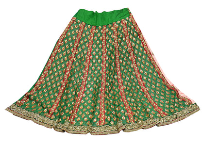 Indian Pre-Owned Sari Red & Green Net/Mesh Hand Embroidered Designer Manish Malhotra Lehenga Sarees Ethnic Zardozi/Dabka Zari Wedding Sarees