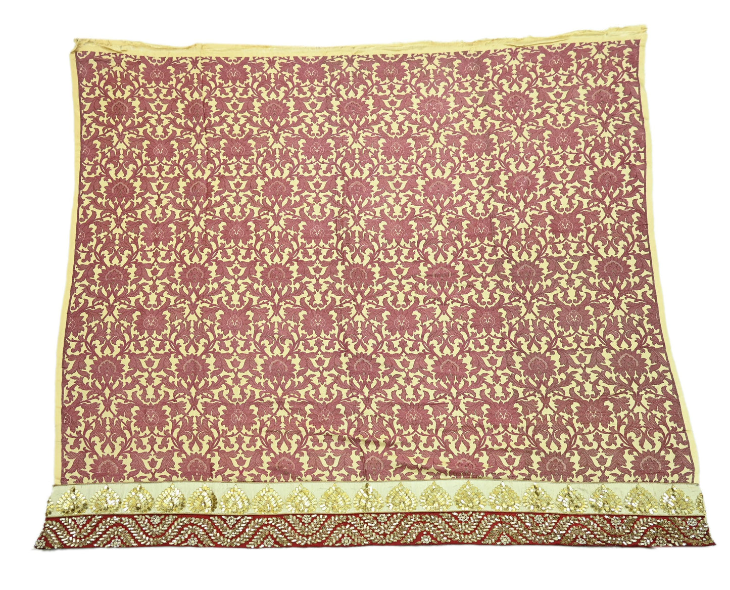 Indian New Heavy Multi Colored Pure Silk/Net Hand Embroidered Lehenga 3pcs Set By Designer Sabyasachi Bridal Wear With Blouse Fabric