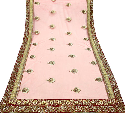 Indian Vintage Heavy Wedding Dupatta Red Net Long Stole Hand Embroidered By Designer Sabyasachi Scarves Zardozi Bridal Veil