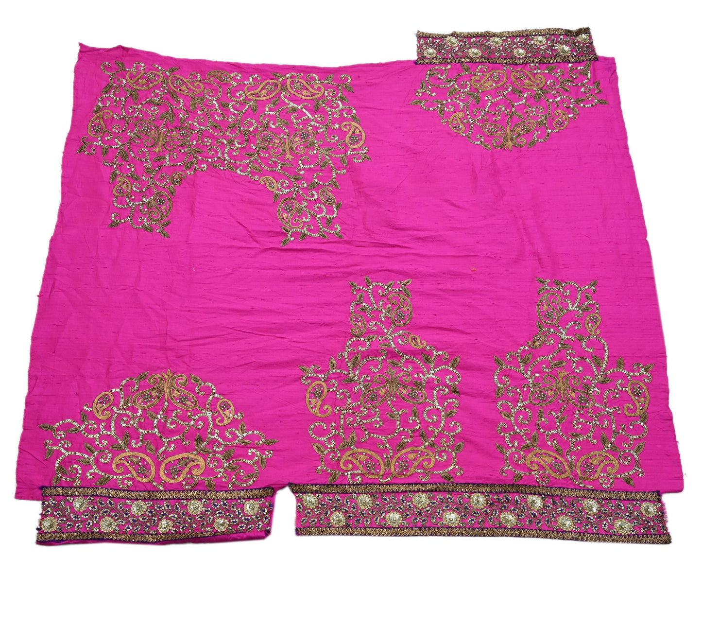 Indian Heavy Wedding Blue & Purple Net/Mesh Hand Embroidered Lehenga 3pcs Set Designer By Anamika Khanna Party Wear With Blouse Fabric